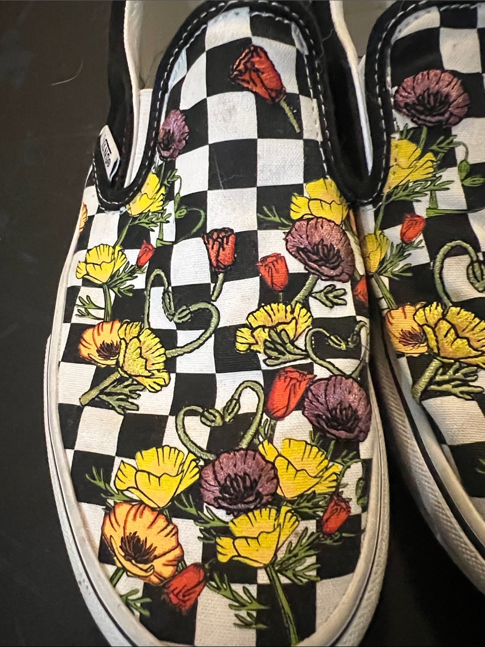 Vans poppy checkerboard platform Slip-Ons Floral Print used - Picture 12 of 12